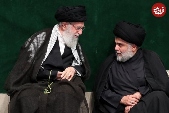 عکس؛ سفر به تاریخ؛ «مقتدی صدر، سردار سلیمانی و سردار سلامی» در مراسم شام غریبان بیت رهبری؛ سال 98