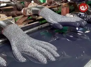 ببینید| فرآیند تولید انبوه دستکش کار در کارخانه ای در کره جنوبی