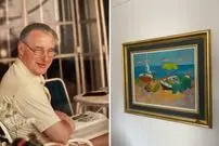 تابلوی نقاشی پدربزرگ یک گنج هنری از آب درآمد