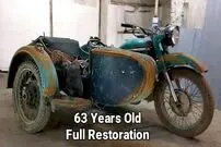 ببینید؛ مراحل بازسازی، تعمیر و رنگ آمیزی یک موتور سیکلت اسقاطی مدل 1960 