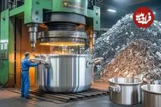 ببینید| فرآیند تولید دیگ های بزرگ از طریق بازیافت ضایعات آلومینیومی به روش پاکستانی ها