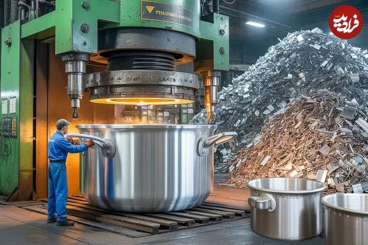 ببینید| فرآیند تولید دیگ های بزرگ از طریق بازیافت ضایعات آلومینیومی به روش پاکستانی ها