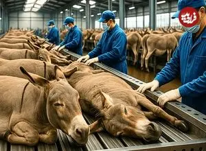 ببینید| فرآیند پرورش و فرآوری گوشت، پوست و شیر الاغ در آمریکای جنوبی