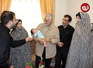 عکس؛ سفر در زمان؛ دیدار خصوصی «سردار سلیمانی و خانواده با رهبر انقلاب»؛ سال 93
