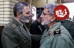 عکس؛ سفر به تاریخ؛ «امیر موسوی، سردار سلامی و سردار قاآنی» در تشییع اسماعیل هنیه؛ سال 1403