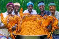 ببینید؛ غذای روستایی در هند؛ پخت بریانی با 3 بز کامل