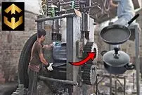 (ویدئو) فرآیند تولید قابلمه نچسب در کارخانه پاکستانی