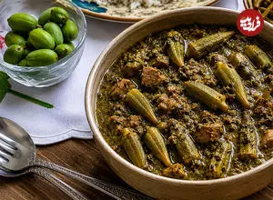 طرز تهیه خورشت بامیه با سبزی به روش سنتی