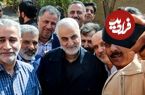 عکس؛ سفر به تاریخ؛ بوسۀ «سردار سلیمانی» بر پیشانی «نوۀ امام خمینی»؛ سال 1396