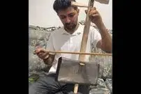 (ویدیو) خلاقیت جوان ایرانی در اختراع نوعی ساز با حلبی روغن!