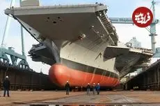 ببینید| نگاهی به مراحل تعمیر و بازسازی ناو هواپیمابر آسیب دیده نیمیتز