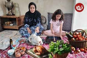 ببینید؛ غذای روستایی در ایران؛ برداشت آلبالو و کباب کردن مرغ در تنور