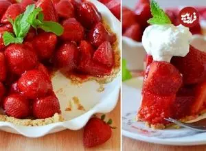 پای توت‌فرنگی بدون فر؛ دسر خوش‌عطر و ساده‌ یخچالی