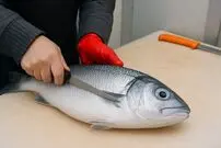 ببینید؛ سرعت و مهارت یک ماهی فروش در برش ماهی تازه صید شده 