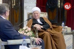 عکس؛ سفر به تاریخ؛ «هاشمی رفسنجانی» در کنار «گرهارد شرودر، صدراعظم سابق آلمان»؛ سال 1394