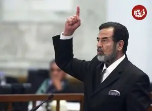 عکس| سفر زمان؛ «صدام حسین» در 60 سالگی و در حال نماز خواندن در سامرا؛ سال 1376