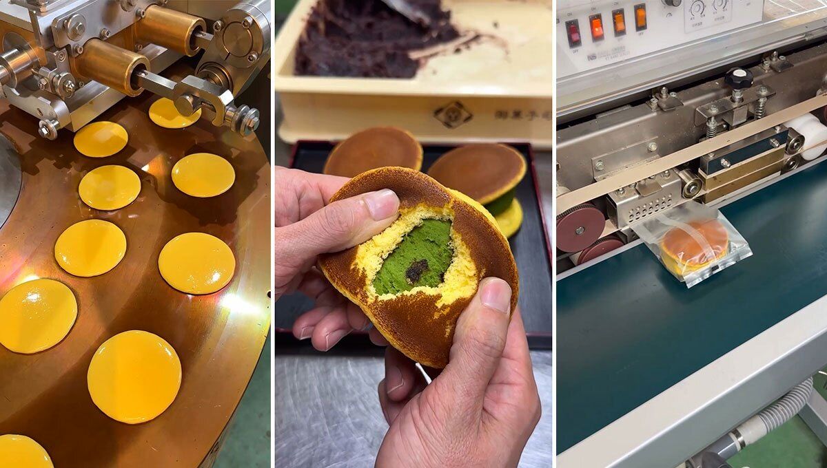 (ویدئو)  دورایاکی ؛ خط تولید مرتب و جالب یک شیرینی معروف در ژاپن