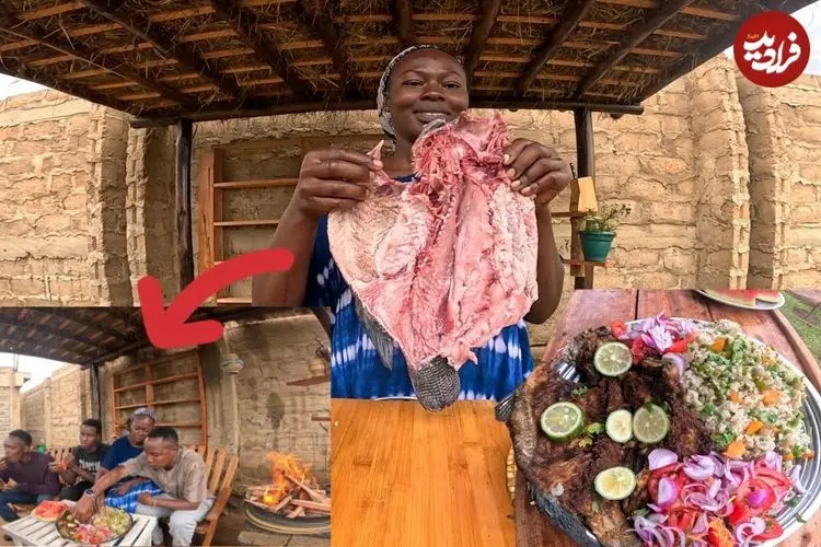 ببینید| غذای روستایی در کنیا؛ ماهی تیلاپیای سرخ شده با برنج و سبزیجات معطر