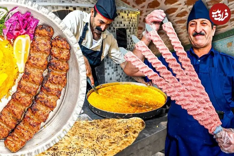 ببینید| غذای خیابانی در ایران؛ پخت کباب کوبیده با نان سنگک تازه در قم