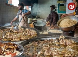 ببینید؛ غذای خیابانی در پاکستان؛ پخت کابلی پلوی محبوب و سنتی در پیشاور 