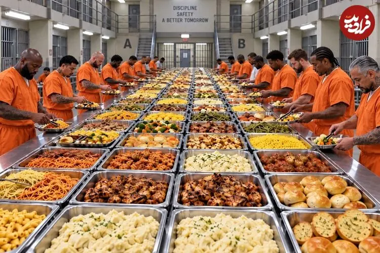 ببینید| غذای خیابانی در آمریکا؛ مراحل تهیه انبوه غذا برای زندانی ها