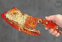ببینید؛ مراحل دیدنی ترمیم یک ساطور زنگ زده و شکسته به روش استاد آمریکایی