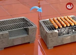 ببینید؛ چطور با کمک فوم و سیمان، یک منقل هیزمی خلاقانه بسازیم؟