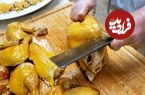 ببینید| غذای خیابانی در آمریکا؛ پخت مرغ کامل در نمک در نیویورک