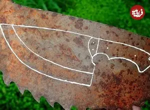 ببینید| ساخت یک چاقوی تیز آشپزخانه با استفاده از تیغه اره زنگ زده