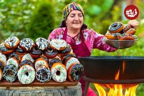 ببینید؛ غذای روستایی در آذربایجان؛ تهیه دونات به روش یک مادربزرگ خوش ذوق
