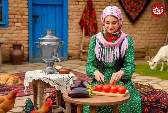 ببینید؛ غذای روستایی در ایران؛ پخت یک غذای سنتی با گوجه و بادمجان