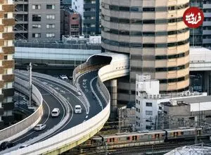 عکس| عبور بزرگراه از دل یک ساختمان در ژاپن 