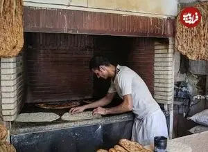عکس| سفر زمان؛ تصویری از یک نانوایی بربری در تهران در سال 52