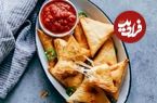طرز تهیه سمبوسه پیتزایی با سوسیس