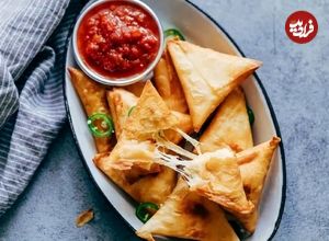 طرز تهیه سمبوسه پیتزایی با سوسیس
