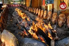 ببینید| غذای خیابانی در عراق؛ ماهی مسگوف کبابی به روش باستانی و در اربیل