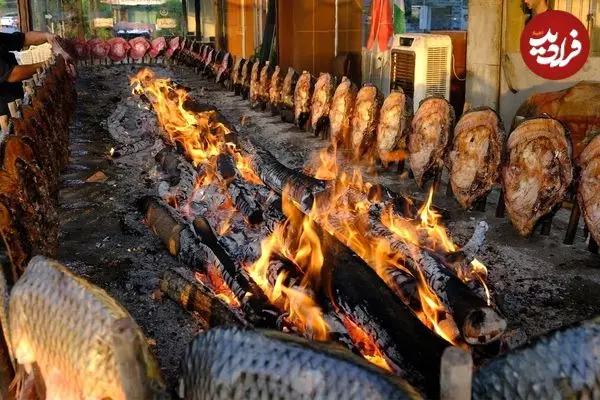 ببینید| غذای خیابانی در عراق؛ ماهی مسگوف کبابی به روش باستانی و در اربیل
