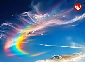 ببینید| رنگین‌کمان عمودی در آسمان؟