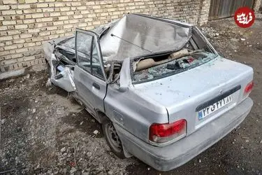 تصاویری از خسارات حمله هوایی به زنجان