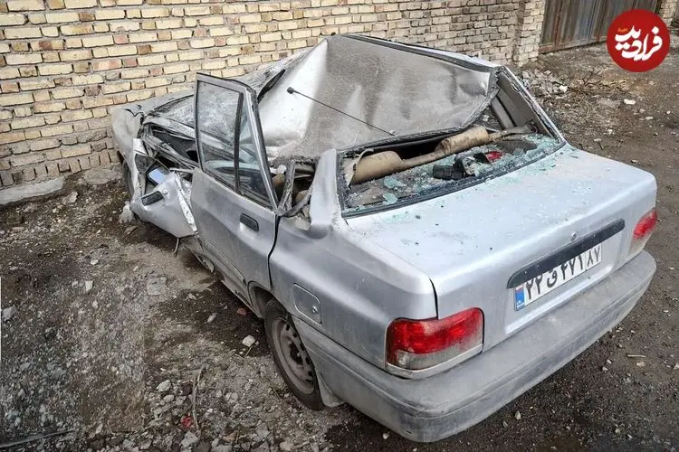 تصاویری از خسارات حمله هوایی به زنجان