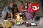 (ویدئو) غذای غارنشین ها در افغانستان؛ پخت واویشکای جگر و دل بره