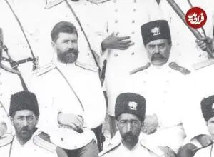 عکس| سفر زمان؛ عکس یادگاری «نظامیان ایرانی و روس» در یک باغ؛ دوران قاجار