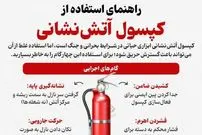 اینفوگرافیک| راهنمای استفاده از کپسول آتش‌نشانی 