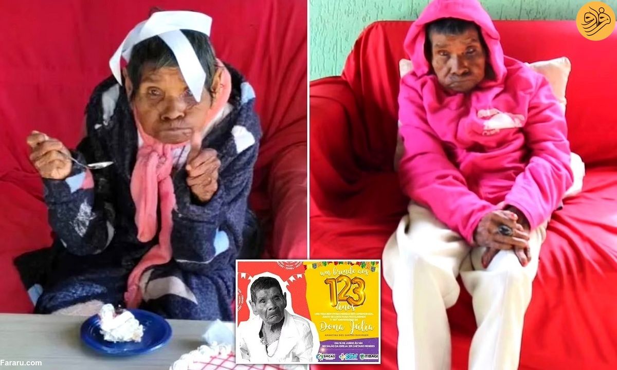 (ویدئو) جشن تولد ۱۲۳ سالگی پیرترین زن جهان