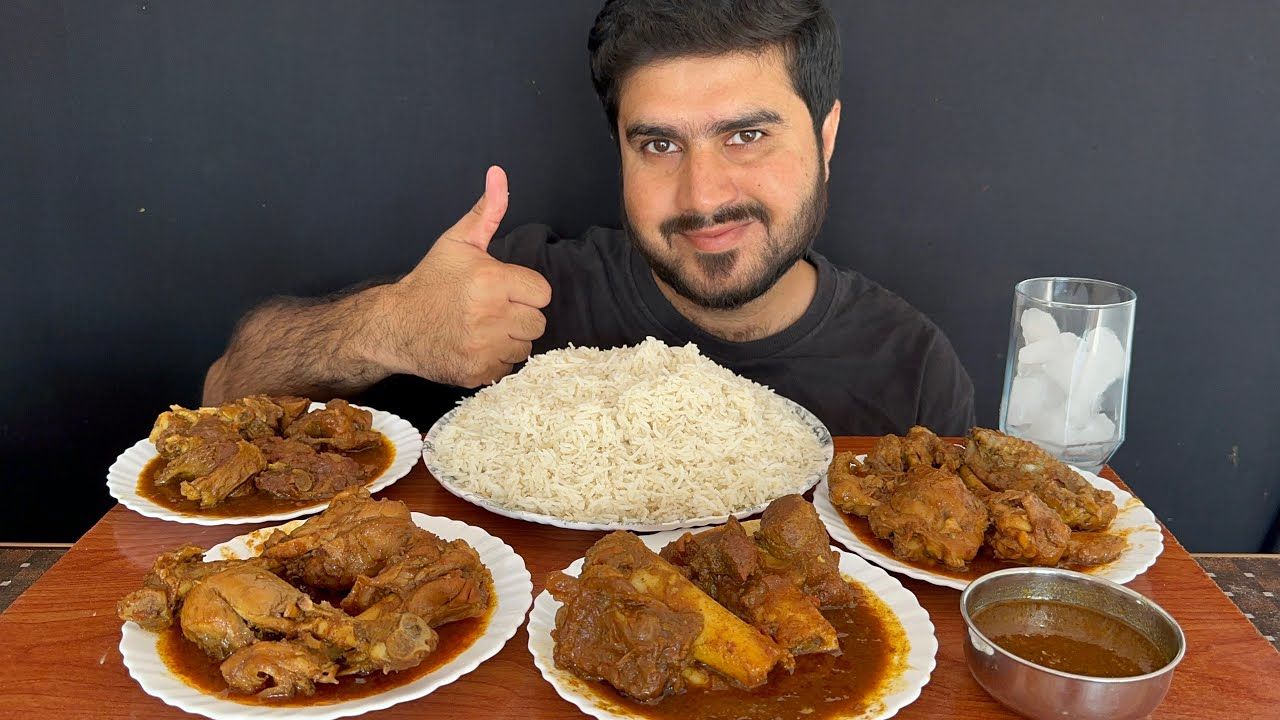 (ویدئو) خوردن 2.5 کیلوگرم چلو ماهیچه و چلو جگر به سبک متفاوت جوان مشهور پاکستانی