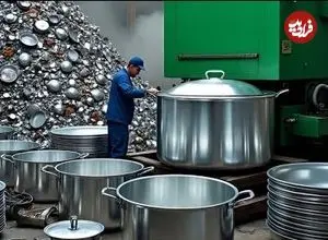 ببییند| مراحل بازیافت ضایعات آلومینیومی و تولید قابلمه با آنها به روش پاکستانی ها