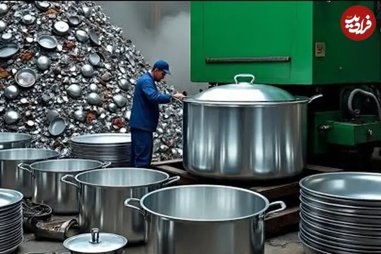 ببییند| مراحل بازیافت ضایعات آلومینیومی و تولید قابلمه با آنها به روش پاکستانی ها