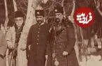 عکس| سفر زمان؛ ناصرالدین شاه، پسرش و درباریان در کنار استخر کاخ گلستان