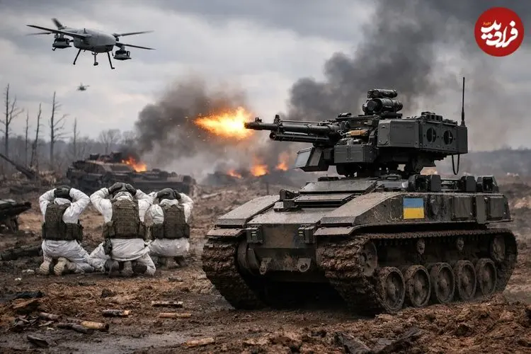 ببینید| اولین پیروزی در میدان نبرد تنها با استفاده از ربات جنگی و پهپاد در اوکراین ثبت شد