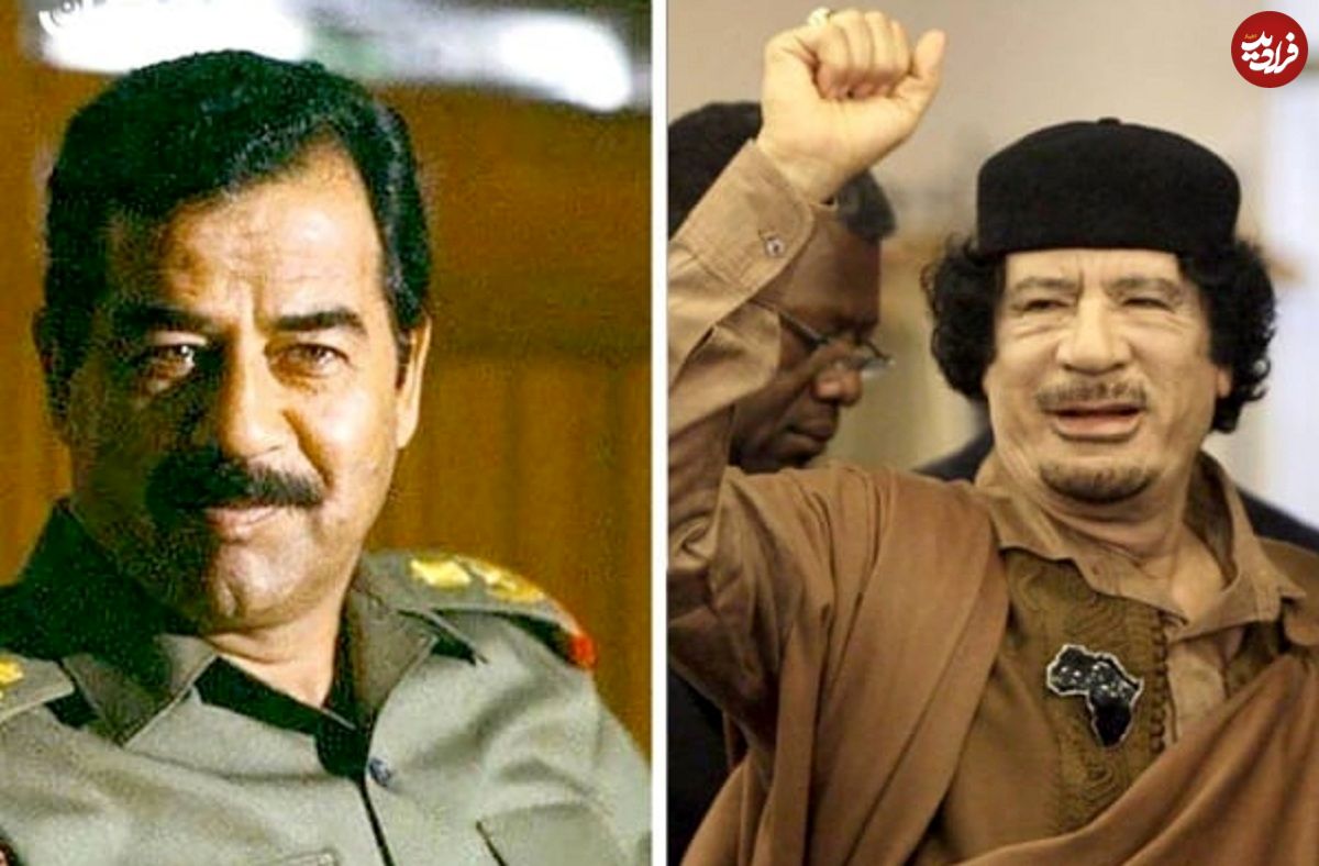 عکس| سفر در زمان؛ «سرهنگ قذافی» در حال خوش و بش با «صدام»؛ سال 1347
